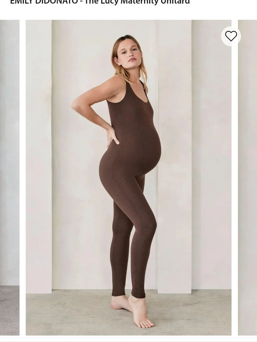 Emily DiDonato Lucy Maternity Unitard in Chocolate Brown
